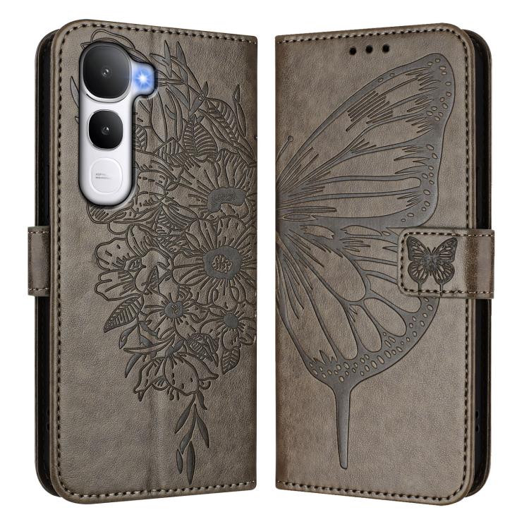 For vivo Y400 5G Global Embossed Butterfly Leather Phone Case