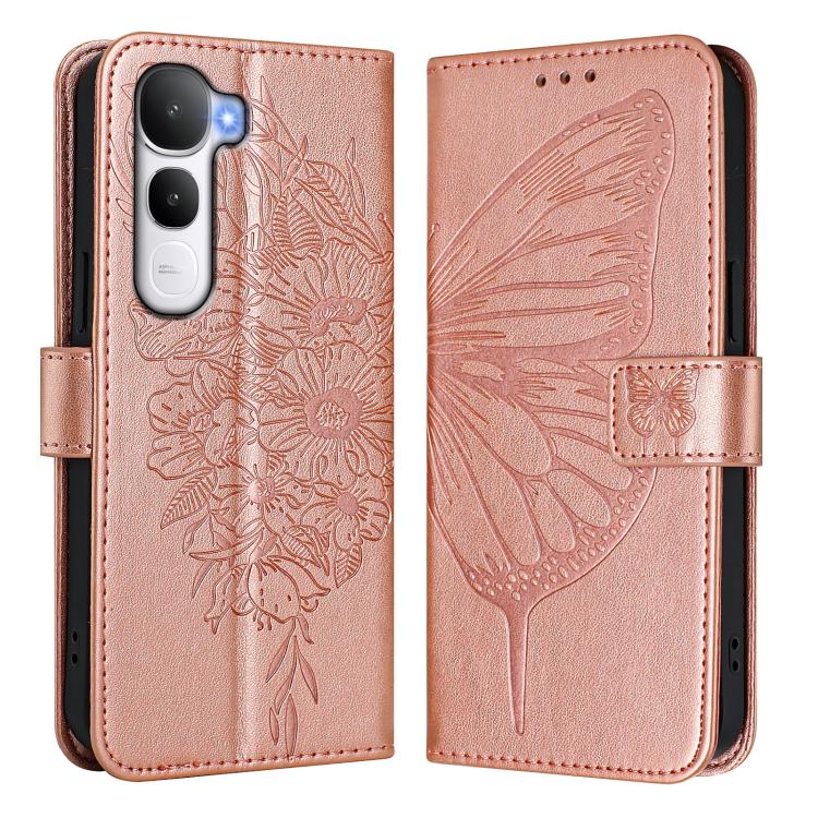For vivo Y400 5G Global Embossed Butterfly Leather Phone Case