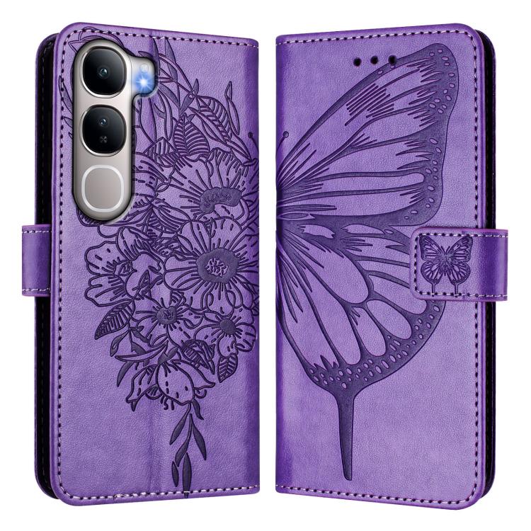 For vivo Y31 5G 2025 Embossed Butterfly Leather Phone Case