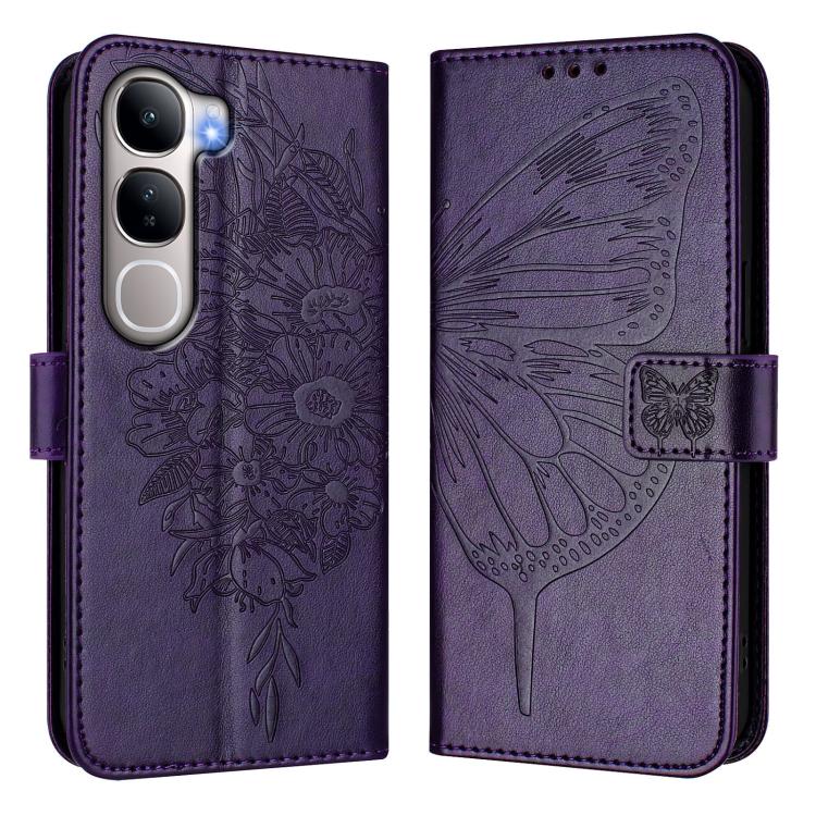 For vivo Y31 5G 2025 Embossed Butterfly Leather Phone Case