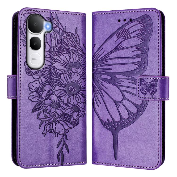 For vivo Y400 4G Embossed Butterfly Leather Phone Case