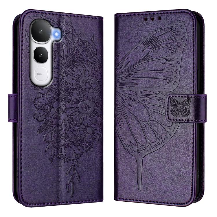 For vivo Y400 4G Embossed Butterfly Leather Phone Case