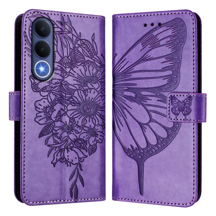 For vivo V70 FE 5G Embossed Butterfly Leather Phone Case