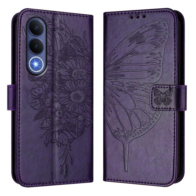 For vivo V70 FE 5G Embossed Butterfly Leather Phone Case