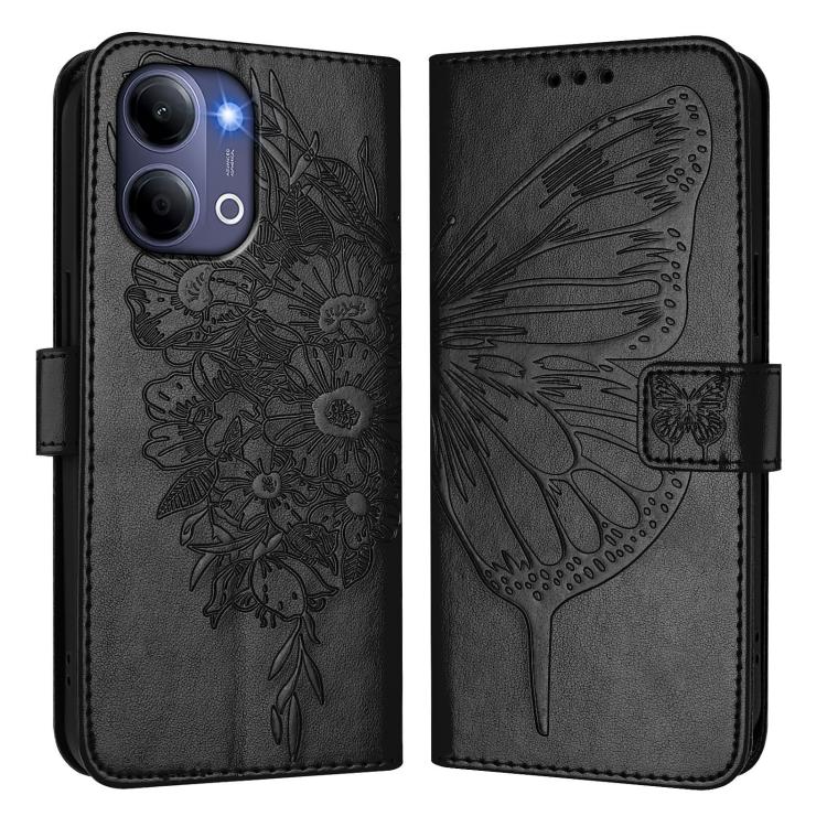 For vivo Y21 5G 2026 Global / Y05 4G Embossed Butterfly Leather Phone Case