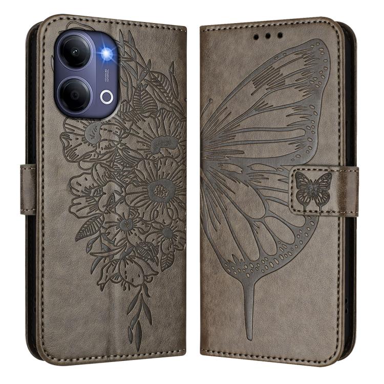 For vivo Y21 5G 2026 Global / Y05 4G Embossed Butterfly Leather Phone Case