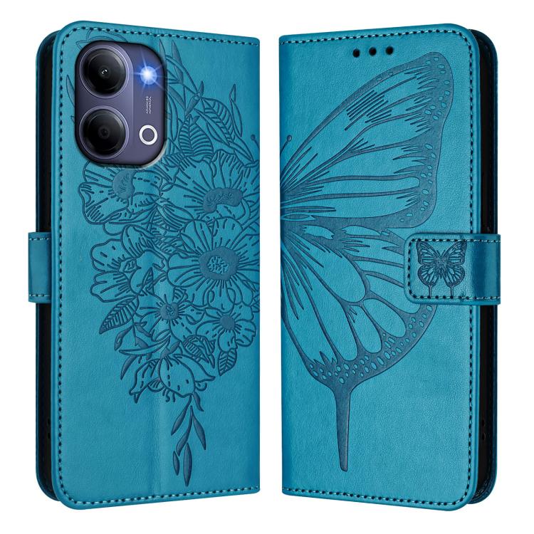 For vivo Y21 5G 2026 Global / Y05 4G Embossed Butterfly Leather Phone Case