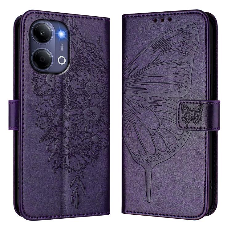 For vivo Y21 5G 2026 Global / Y05 4G Embossed Butterfly Leather Phone Case