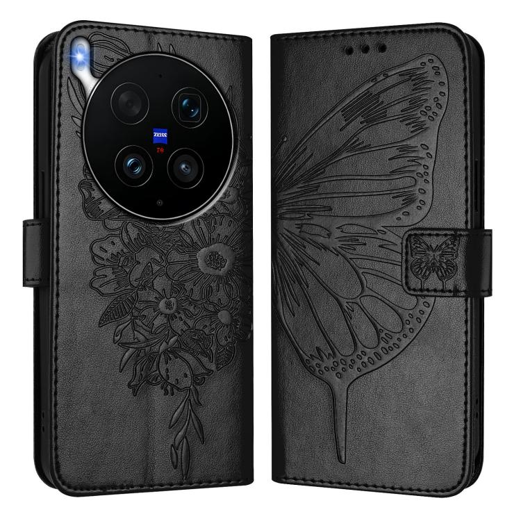 For vivo X300 Ultra 5G Embossed Butterfly Leather Phone Case