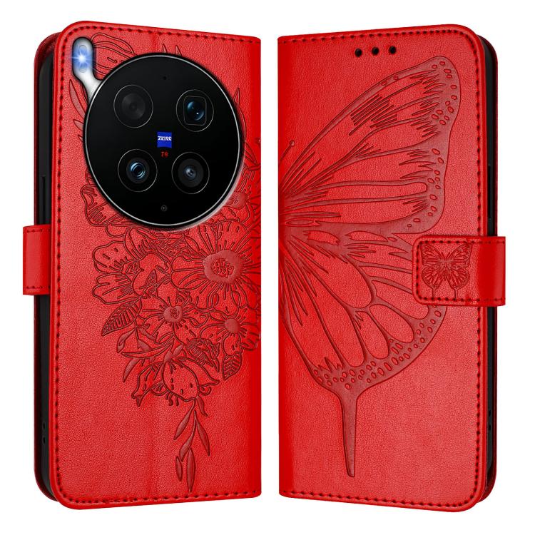 For vivo X300 Ultra 5G Embossed Butterfly Leather Phone Case