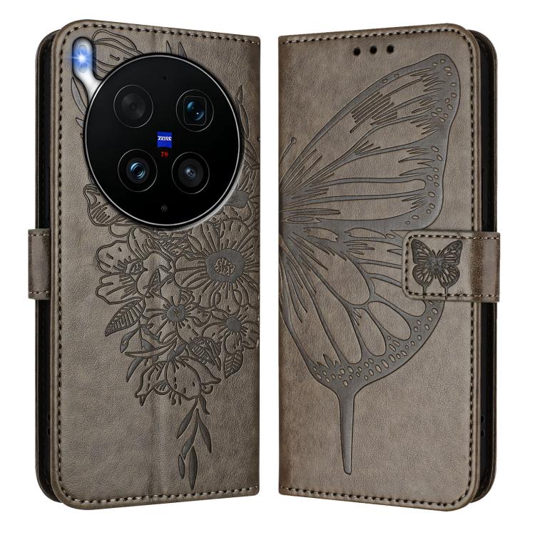 For vivo X300 Ultra 5G Embossed Butterfly Leather Phone Case