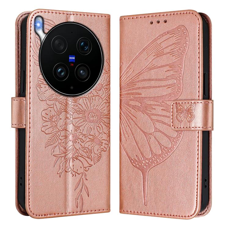 For vivo X300 Ultra 5G Embossed Butterfly Leather Phone Case
