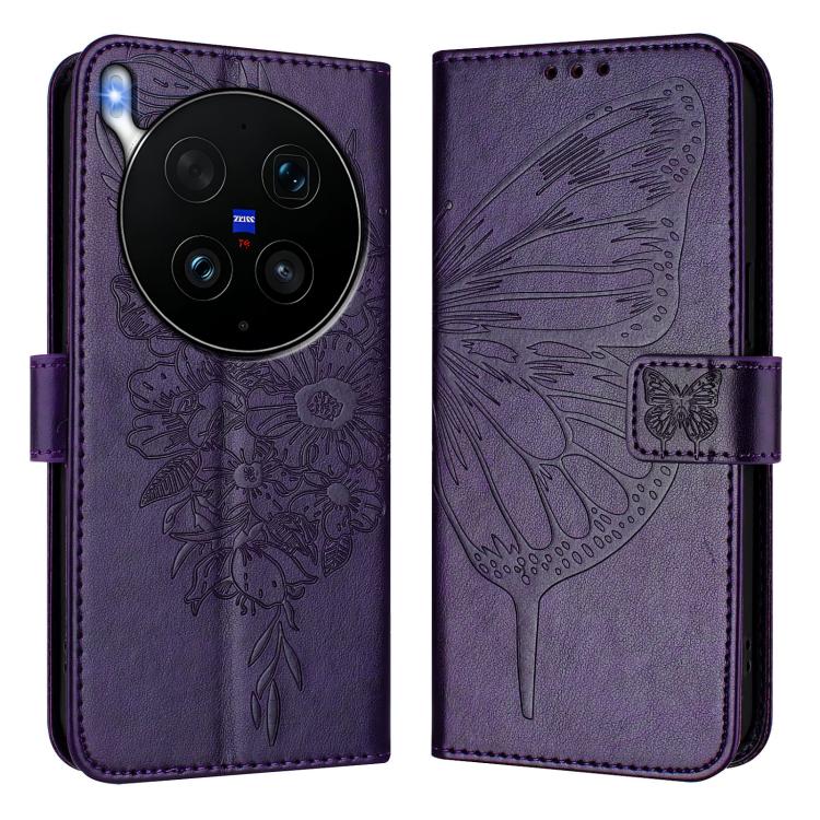 For vivo X300 Ultra 5G Embossed Butterfly Leather Phone Case