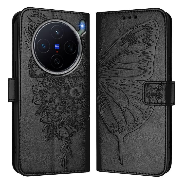 For vivo X300s 5G Embossed Butterfly Leather Phone Case
