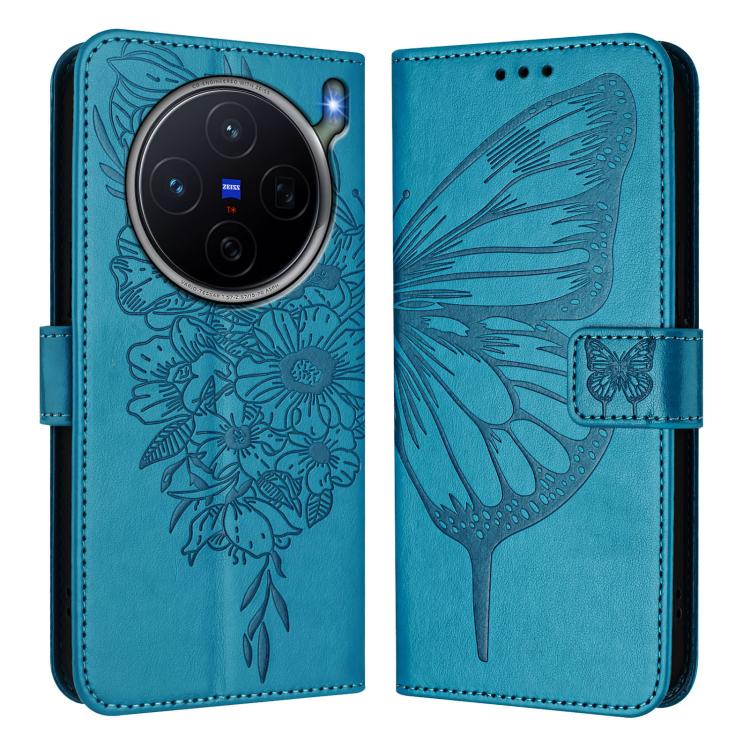 For vivo X300s 5G Embossed Butterfly Leather Phone Case