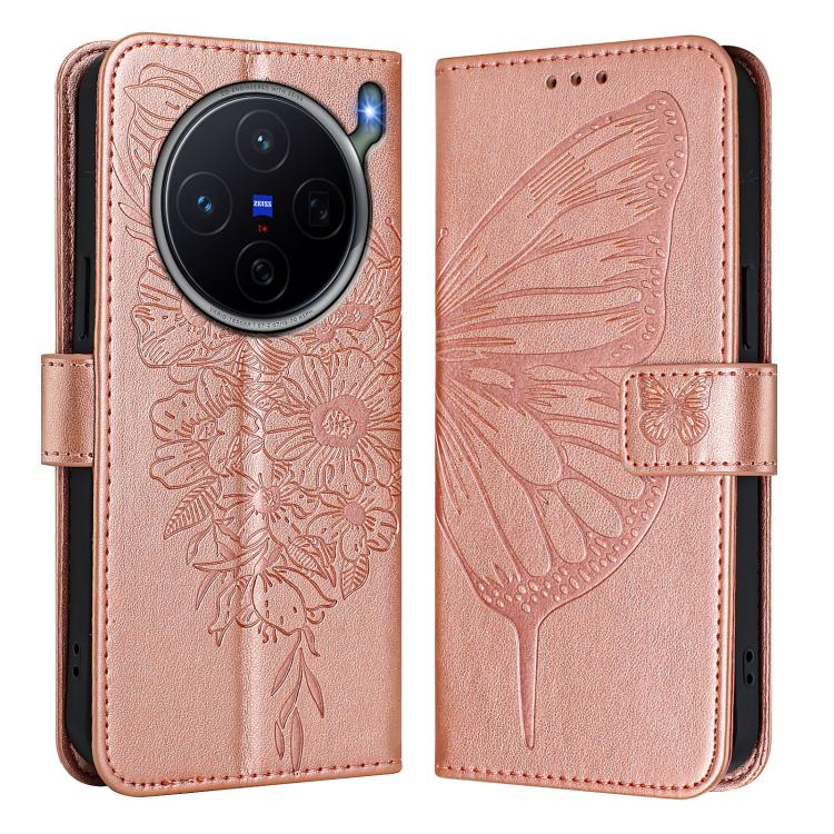 For vivo X300s 5G Embossed Butterfly Leather Phone Case