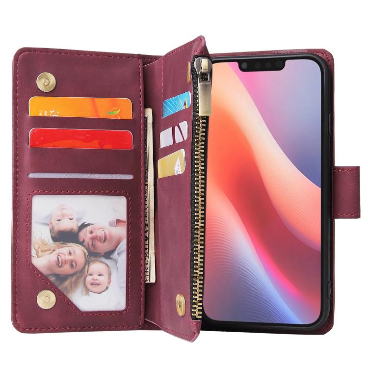 For iPhone 17e / 16e Multifunctional Multi-Card Wallet Phone Leather Case