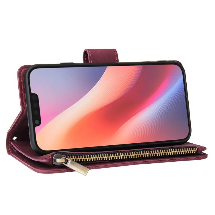For iPhone 17e / 16e Multifunctional Multi-Card Wallet Phone Leather Case