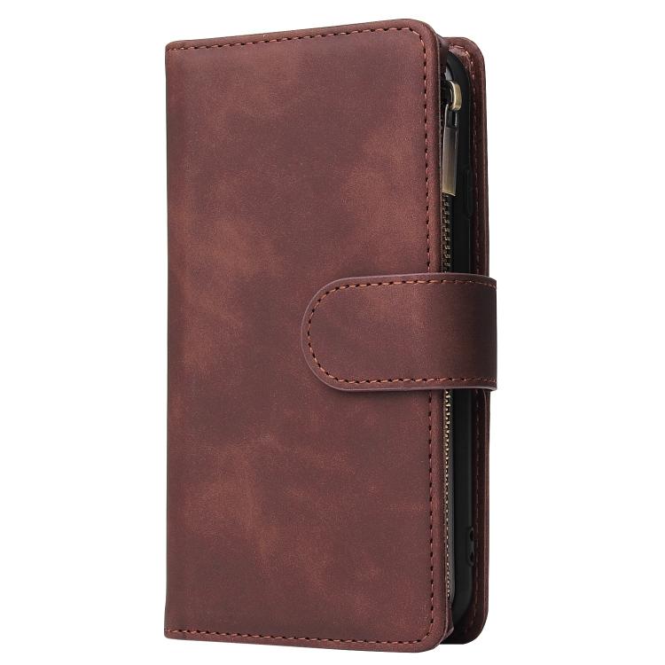 For iPhone 17e / 16e Multifunctional Multi-Card Wallet Phone Leather Case