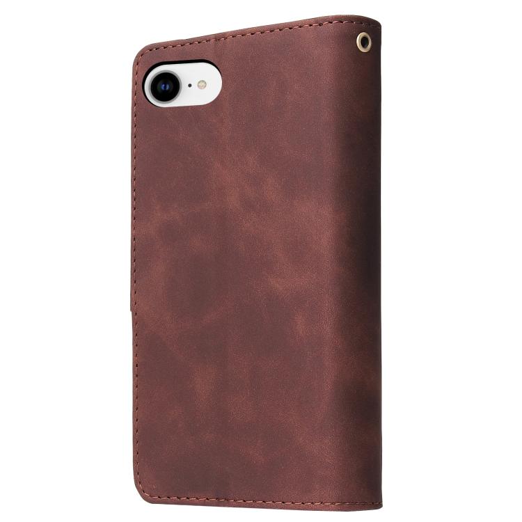 For iPhone 17e / 16e Multifunctional Multi-Card Wallet Phone Leather Case