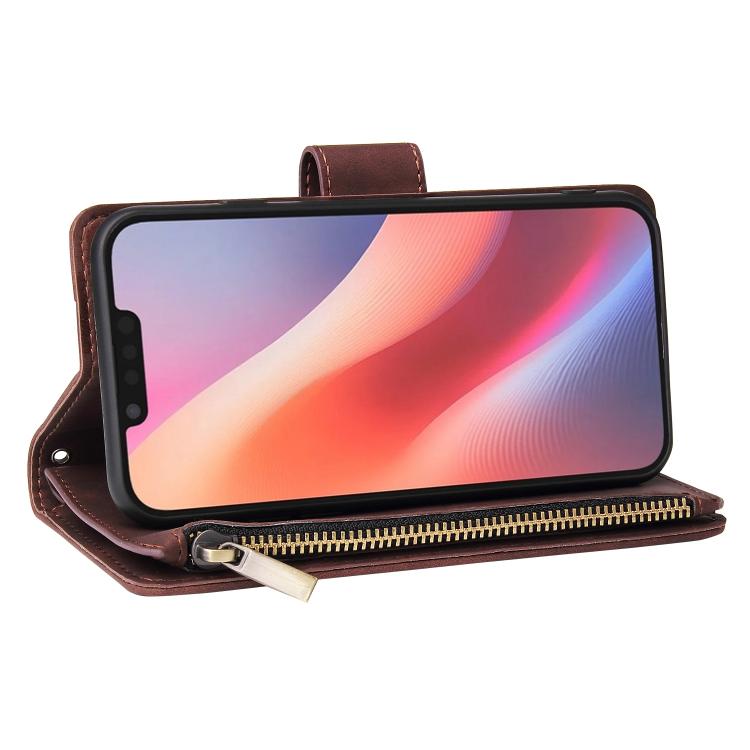 For iPhone 17e / 16e Multifunctional Multi-Card Wallet Phone Leather Case