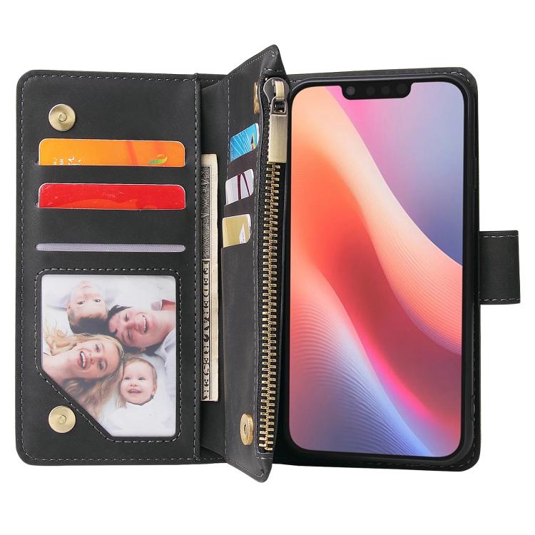 For iPhone 17e / 16e Multifunctional Multi-Card Wallet Phone Leather Case