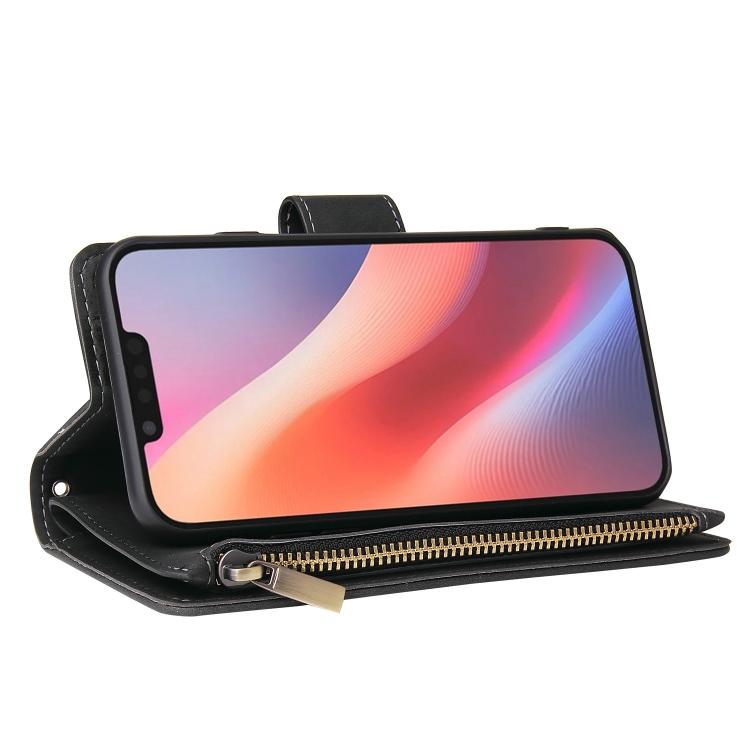 For iPhone 17e / 16e Multifunctional Multi-Card Wallet Phone Leather Case