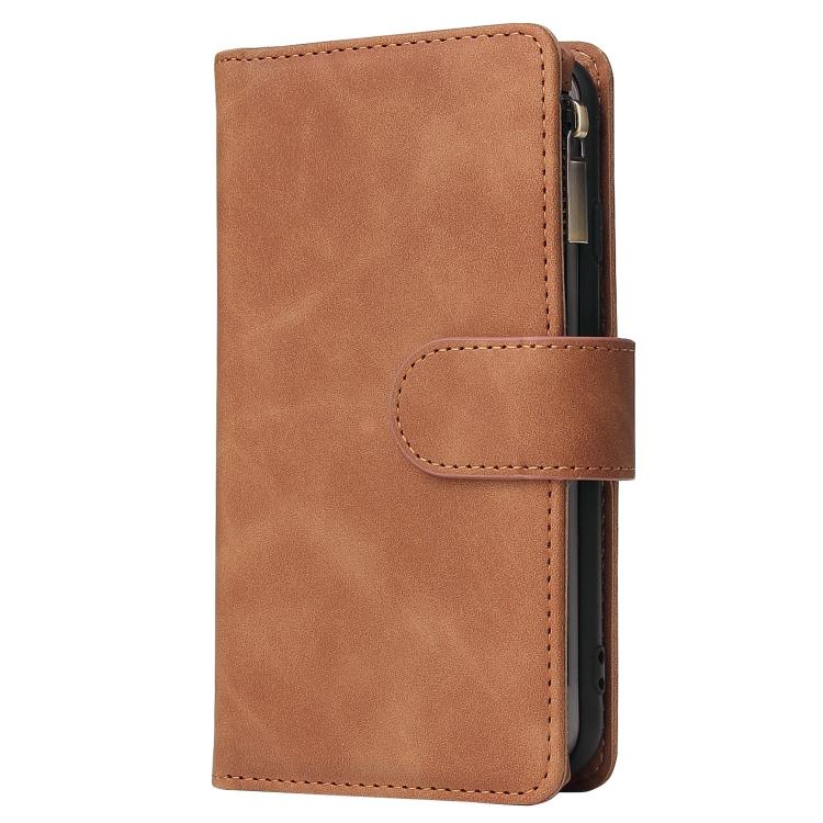 For iPhone 17e / 16e Multifunctional Multi-Card Wallet Phone Leather Case