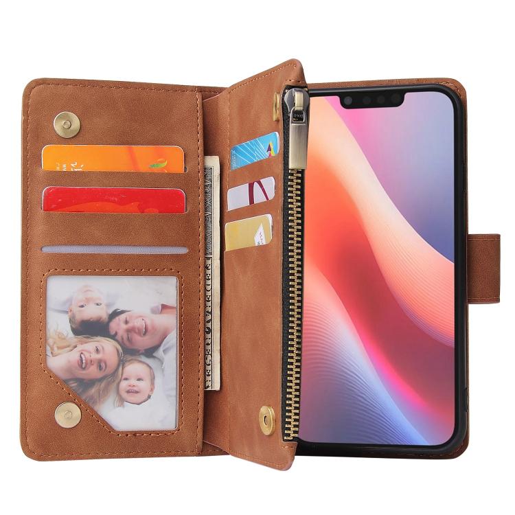 For iPhone 17e / 16e Multifunctional Multi-Card Wallet Phone Leather Case