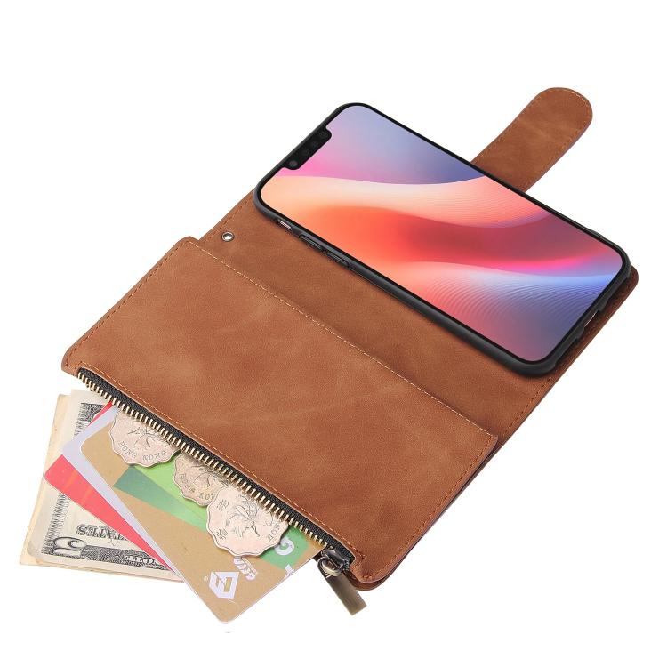 For iPhone 17e / 16e Multifunctional Multi-Card Wallet Phone Leather Case