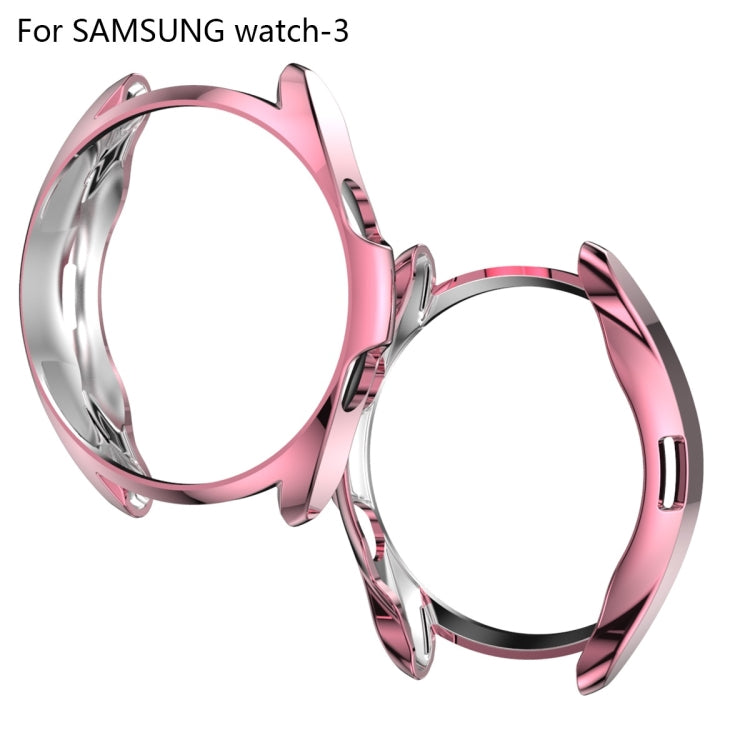 For Samsung Galaxy Watch 3 45mm Electroplating Hollow Half-pack TPU Protective Case