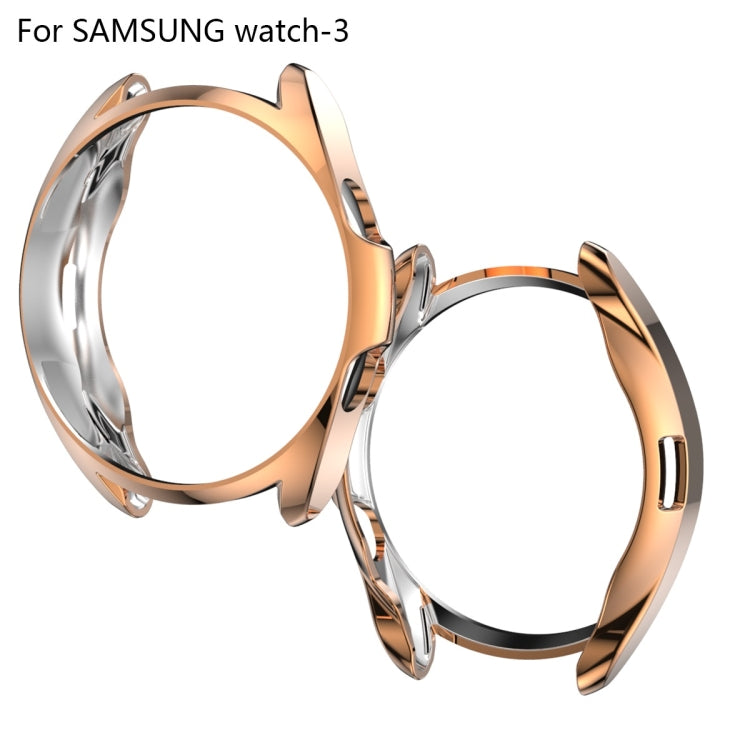 For Samsung Galaxy Watch 3 45mm Electroplating Hollow Half-pack TPU Protective Case