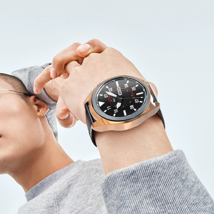 For Samsung Galaxy Watch 3 45mm Electroplating Hollow Half-pack TPU Protective Case