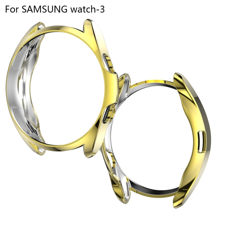 For Samsung Galaxy Watch 3 45mm Electroplating Hollow Half-pack TPU Protective Case