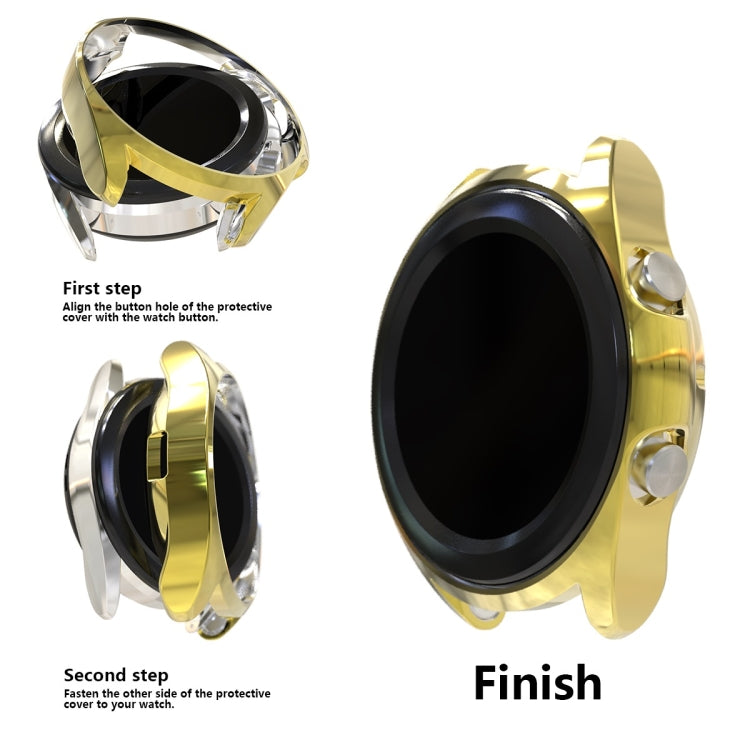 For Samsung Galaxy Watch 3 45mm Electroplating Hollow Half-pack TPU Protective Case