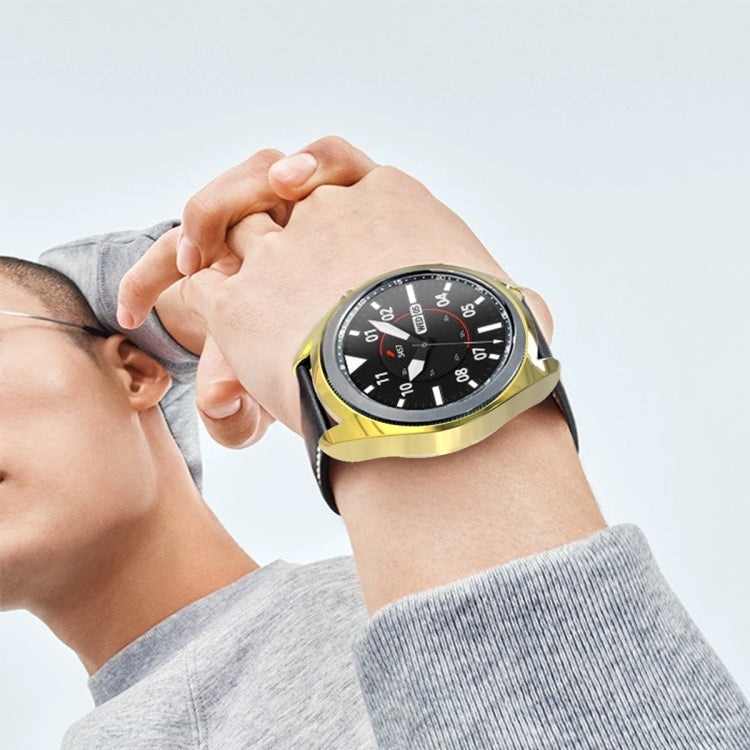 For Samsung Galaxy Watch 3 45mm Electroplating Hollow Half-pack TPU Protective Case
