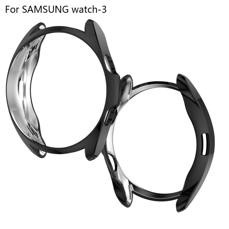 For Samsung Galaxy Watch 3 45mm Electroplating Hollow Half-pack TPU Protective Case