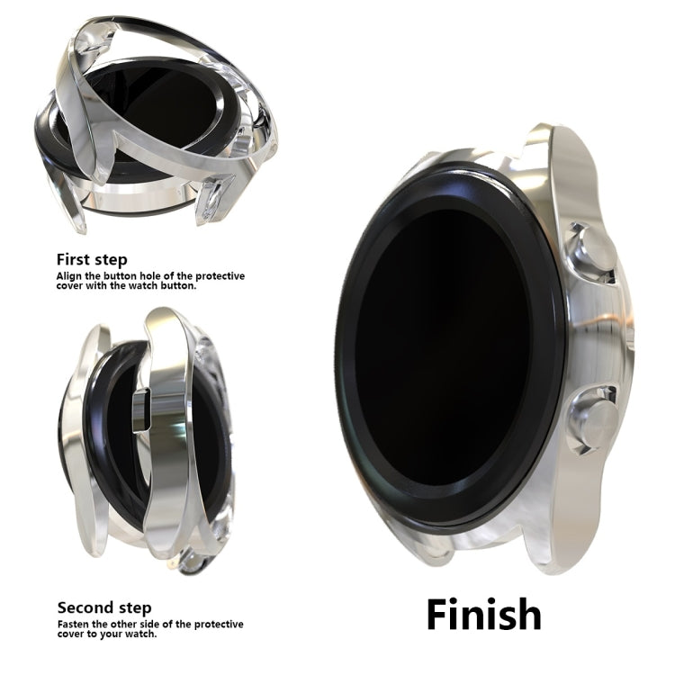 For Samsung Galaxy Watch 3 45mm Electroplating Hollow Half-pack TPU Protective Case