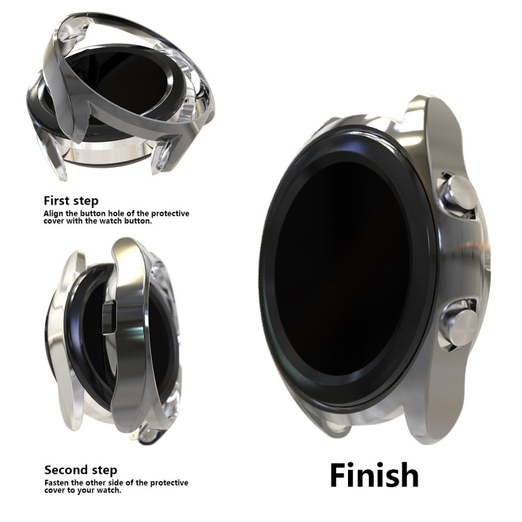 For Samsung Galaxy Watch 3 45mm Electroplating Hollow Half-pack TPU Protective Case