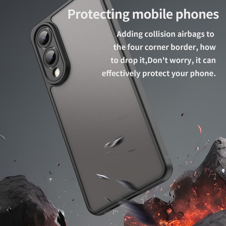 For Samsung Galaxy S25 Edge 5G Fan Dun Series TPU Hybrid PC Frosted Phone Case