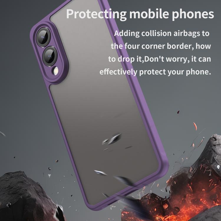 For Samsung Galaxy S25 Edge 5G Fan Dun Series TPU Hybrid PC Frosted Phone Case
