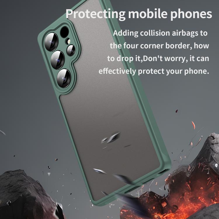 For Samsung Galaxy S25 Ultra 5G Fan Dun Series TPU Hybrid PC Frosted Phone Case