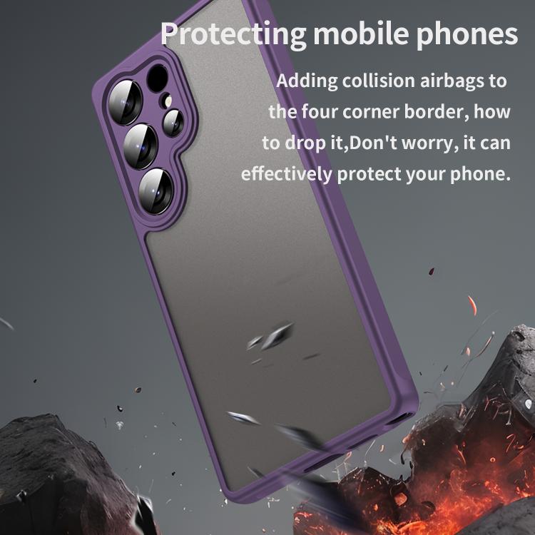 For Samsung Galaxy S25 Ultra 5G Fan Dun Series TPU Hybrid PC Frosted Phone Case
