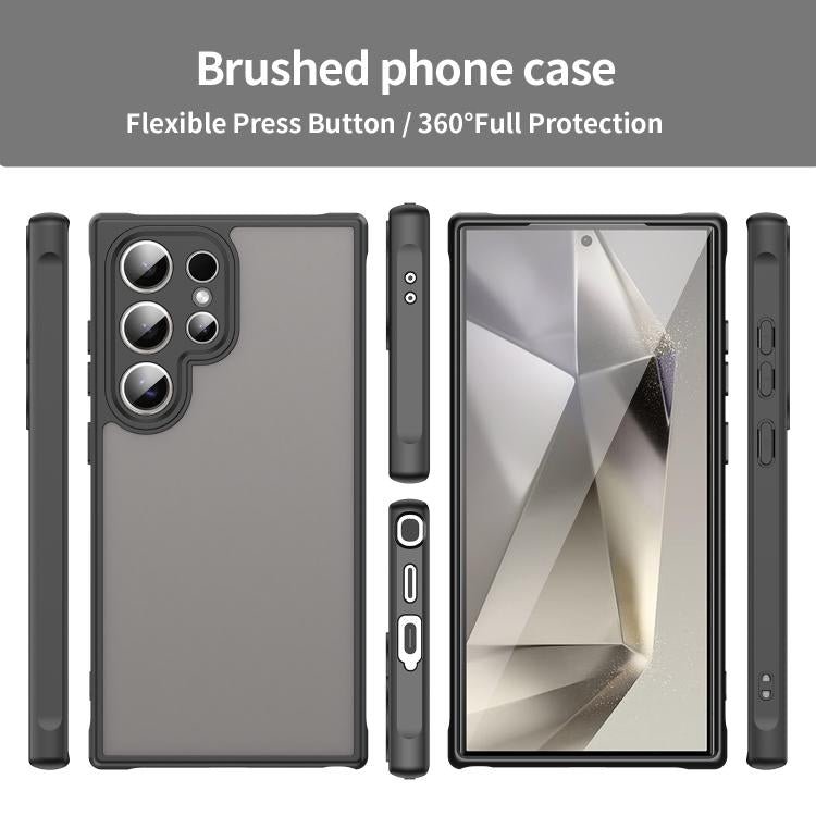 For Samsung Galaxy S24 Ultra 5G Fan Dun Series TPU Hybrid PC Frosted Phone Case