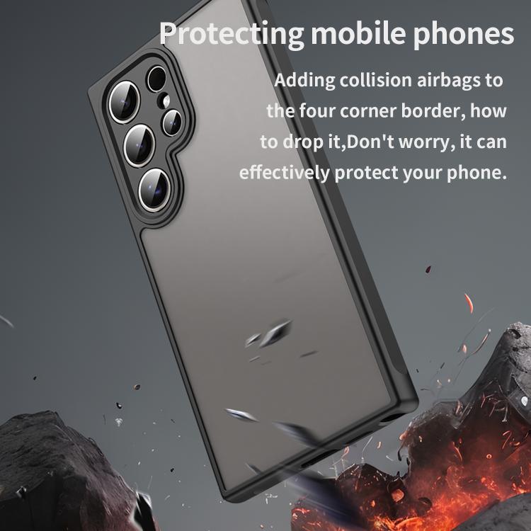 For Samsung Galaxy S24 Ultra 5G Fan Dun Series TPU Hybrid PC Frosted Phone Case