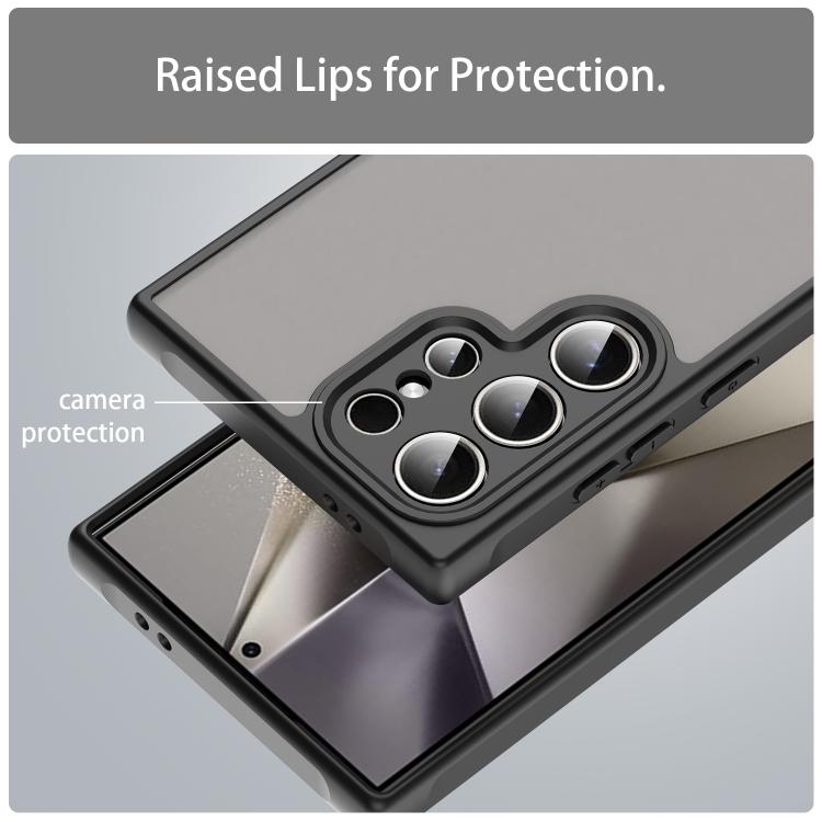 For Samsung Galaxy S24 Ultra 5G Fan Dun Series TPU Hybrid PC Frosted Phone Case