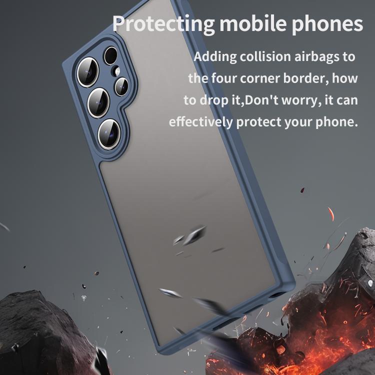 For Samsung Galaxy S24 Ultra 5G Fan Dun Series TPU Hybrid PC Frosted Phone Case