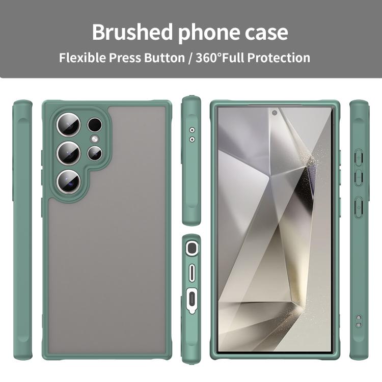 For Samsung Galaxy S24 Ultra 5G Fan Dun Series TPU Hybrid PC Frosted Phone Case