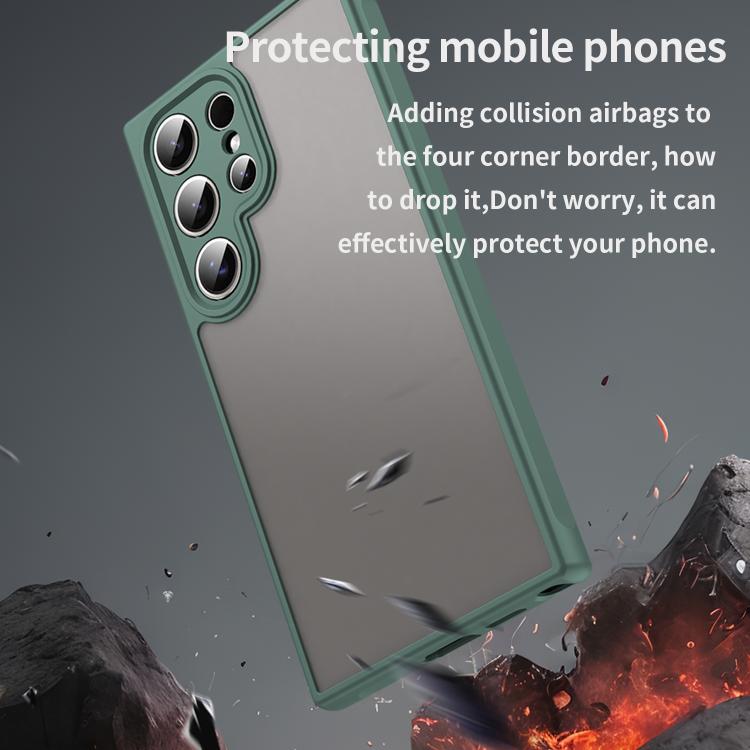 For Samsung Galaxy S24 Ultra 5G Fan Dun Series TPU Hybrid PC Frosted Phone Case