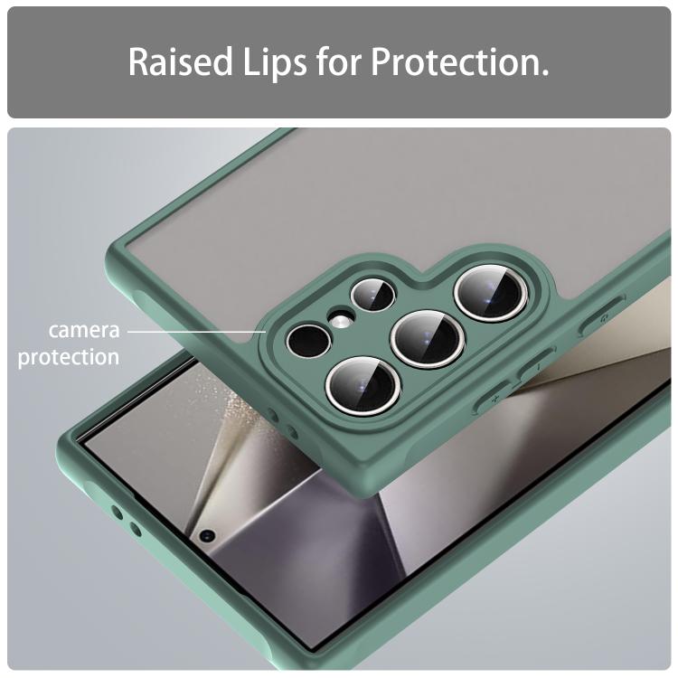 For Samsung Galaxy S24 Ultra 5G Fan Dun Series TPU Hybrid PC Frosted Phone Case